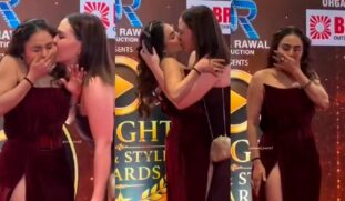 Atriz indiana Nikita Rawal é beijada à força por fã durante evento /Reprodução/X