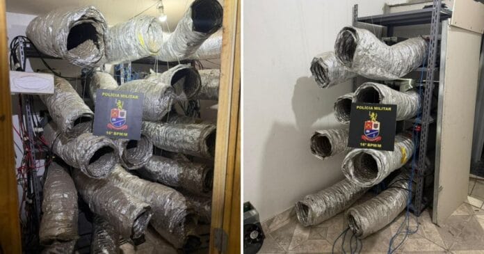 Crime organizado monta 'mina de criptomoedas' de R$ 500 mil em casa abandonada de São Paulo /Divulgação/16º BPM/M