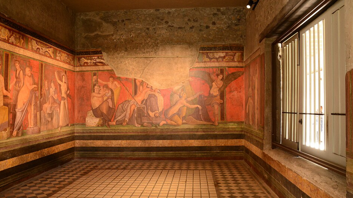 Em Pompeia, a Villa dos Mistérios se tornou especialmente conhecida pelo grande conjunto de pinturas dionisíacas que deu nome à residência (Foto: C1815 / Wikimedia Commons)