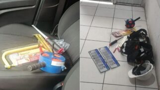 PM desmascara falsos técnicos da Vivo e apreende carro clonado usado para roubar cabos no litoral /Divulgação/PM