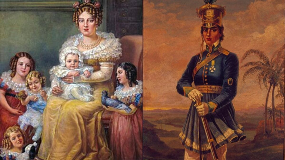 Retrato de Dona Leopoldina de Habsburgo e Seus Filhos e Retrato de Maria Quitéria de Jesus Medeiros por Domenico Failutti (Fotos Acervo Museu Paulista da USP)