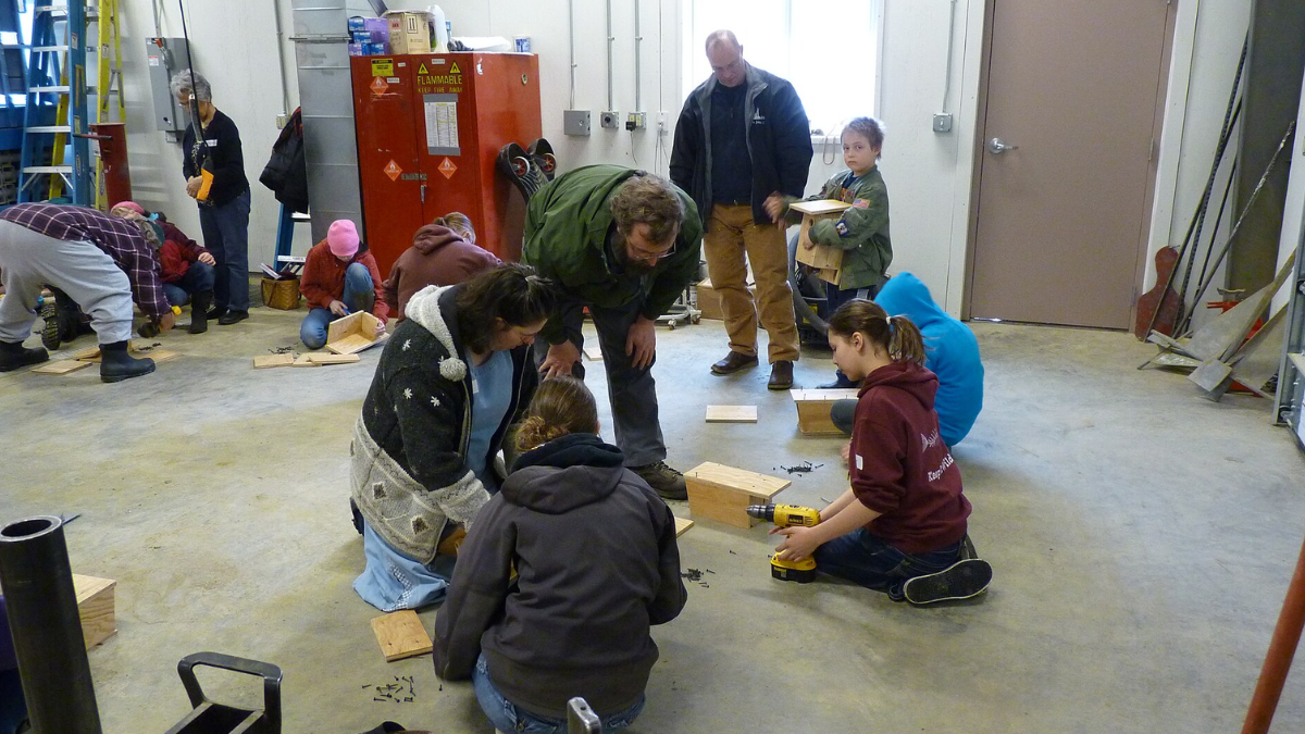 Com o crescimento do projeto, as caixas-ninho saíram do quintal e viraram tema de oficinas que reuniam moradores para aprender a construir os próprios abrigos (Foto: USFWS Alaska / Wikimedia Commons)