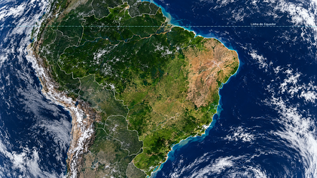 Relação do Brasil com a Linha do Equador (Imagem: Ilustração Gazeta de S.Paulo)