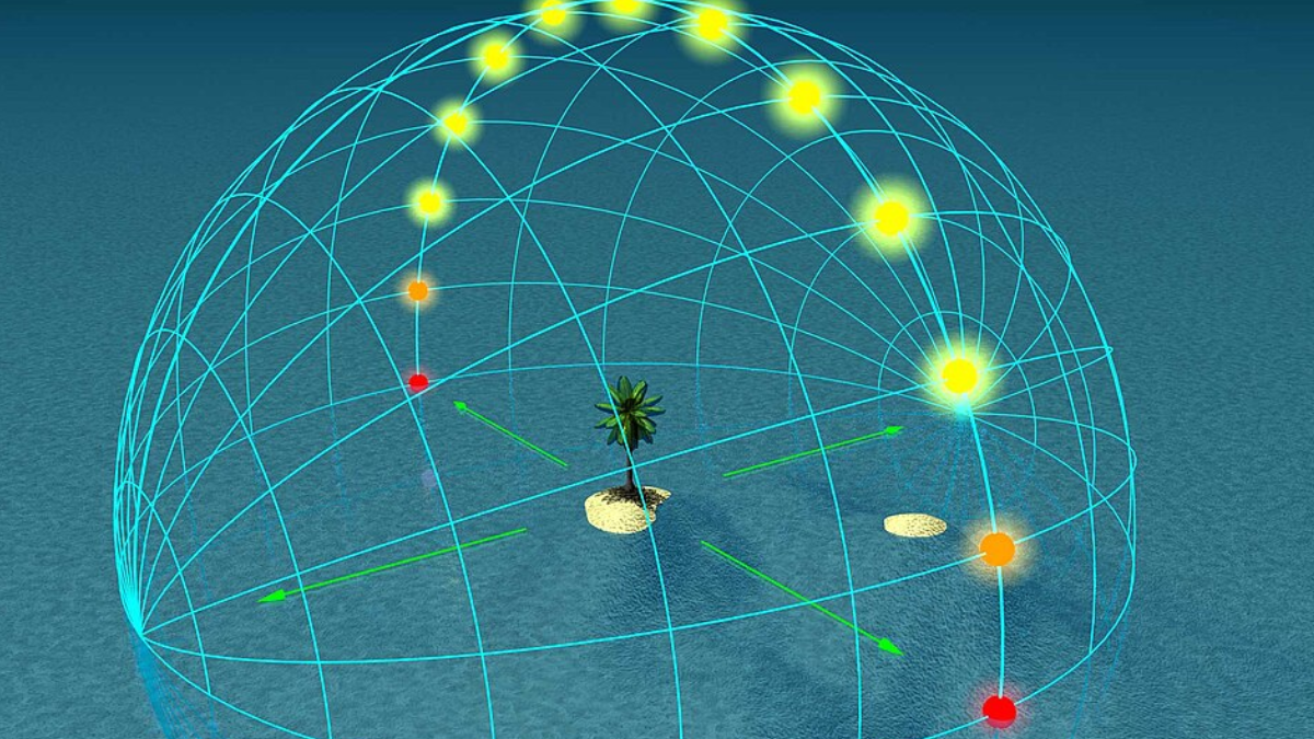 No equinócio, o Sol pode passar quase pelo zênite sobre a Linha do Equador (Imagem: Tauʻolunga / Wikimedia Commons)