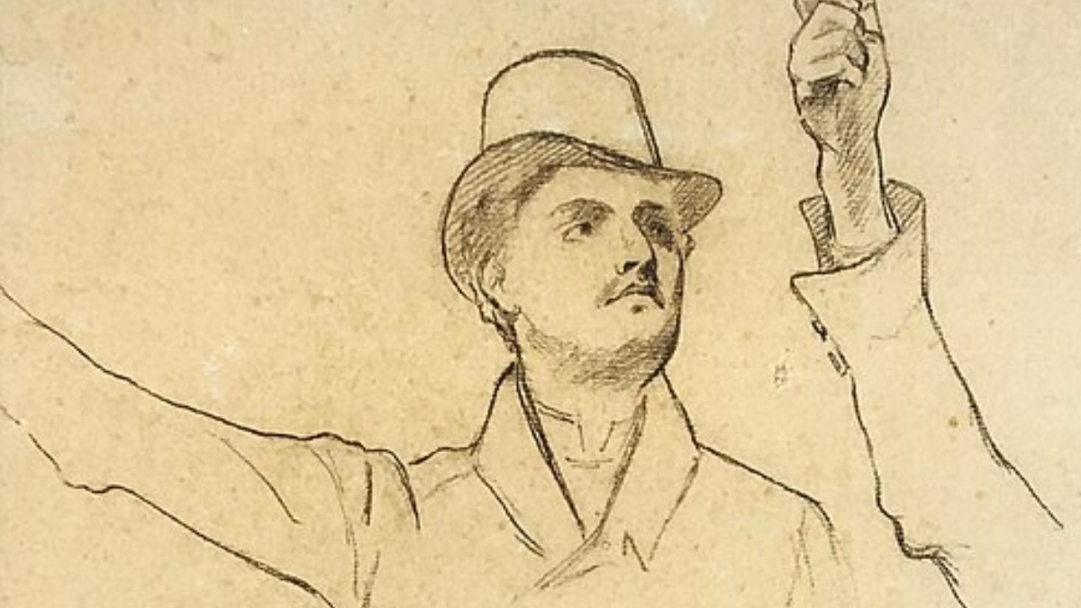 Estudos anteriores à pintura mostram como Pedro Américo planejou a disposição dos personagens da cena (Foto: Pedro Américo / Museu Paulista da USP)