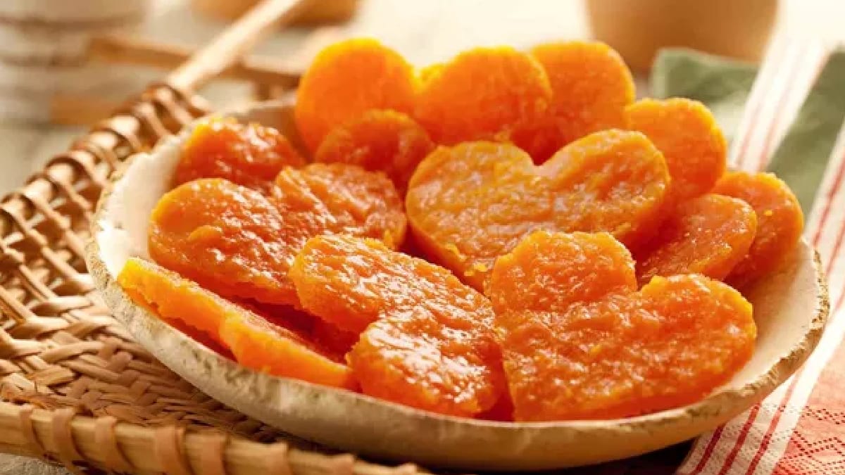 Doce de abóbora em formato de coração