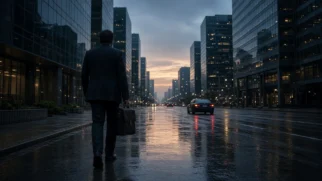 Horizonte urbano no México ao entardecer, clima de investigação financeira e recompensa federal