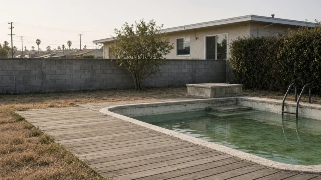 Piscina de quintal em Huntington Beach no centro da disputa de servidão de esgoto