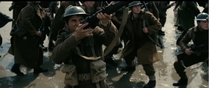Nolan une praia, mar e céu em durações distintas, transforma a Operação Dínamo em thriller de sobrevivência e fatura mais de 530 milhões de dólares com três Oscars.