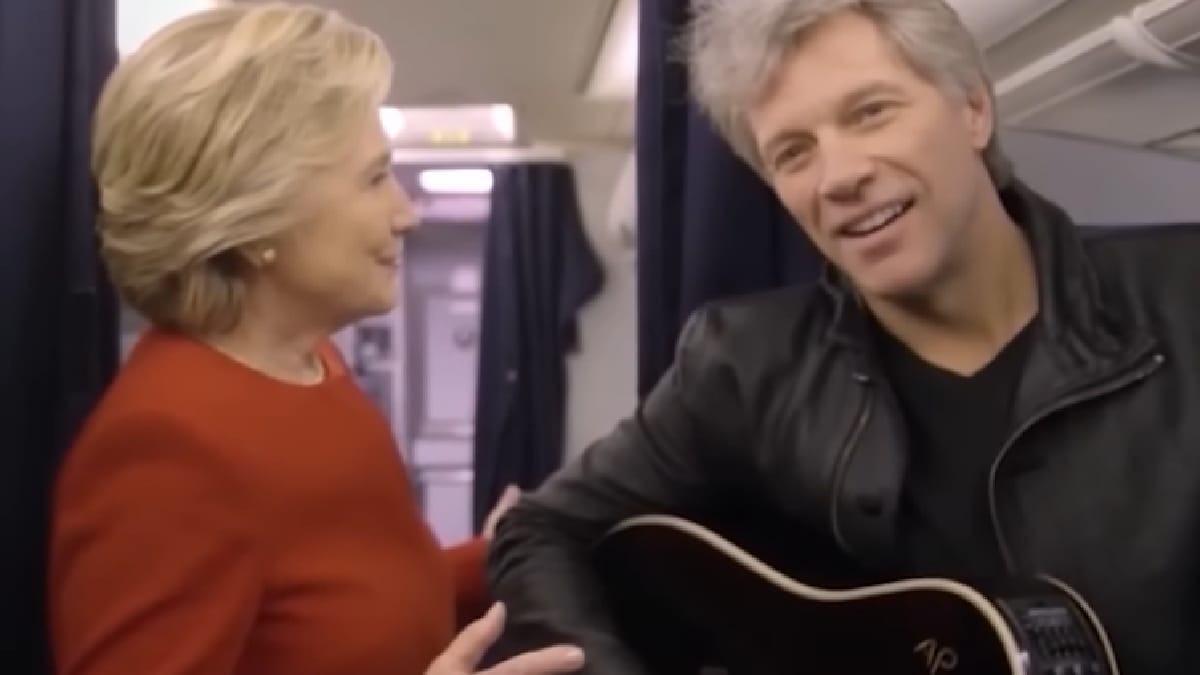 Hillary Clinton e Jon Bon Jovi no Mannequin Challenge