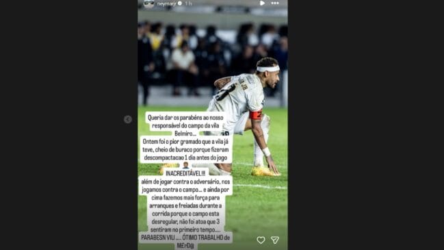 Post de Neymar no Instagram