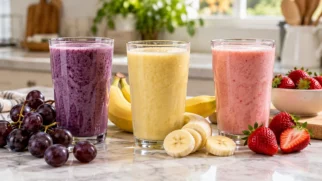 Frutas diferentes permitem variar sabor e consistência sem promessas de tratamento. Imagem ilustrativa gerada por inteligência artificial.