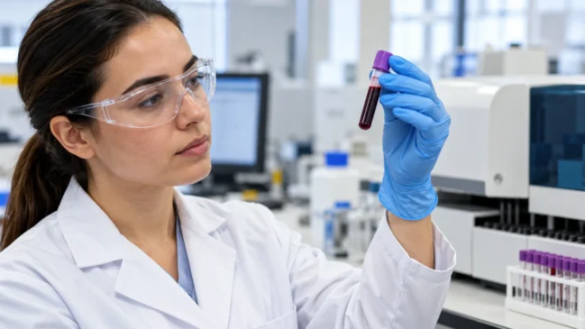 Exames de sangue ajudam a avaliar a função tireoidiana. Imagem gerada por IA.
