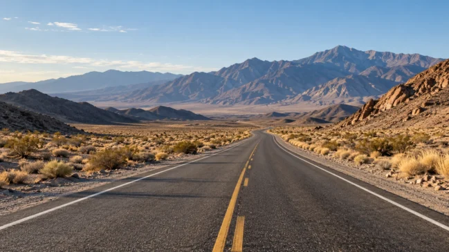 A paisagem do deserto de Nevada compõe o contexto geográfico da matéria. Imagem gerada por IA.