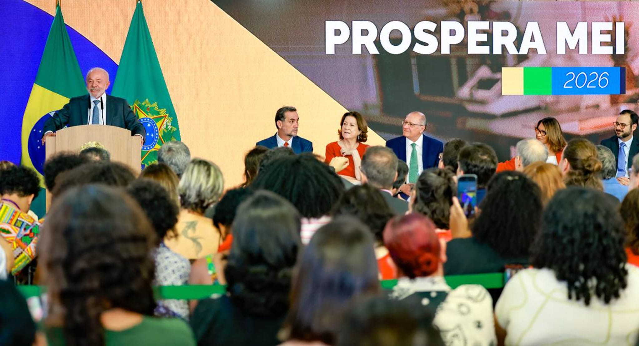 Presidente da República, Luiz Inácio Lula da Silva, durante Cerimônia sobre medidas para microempreendedores individuais, no Palácio do Planalto / Ricardo Stuckert