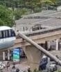 Guindaste cai na via da Linha 15-Prata e é atingido por trem do monotrilho em São Paulo neste sábado