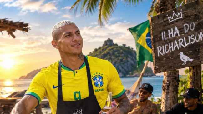 Richarlison e Flávio Bolsonaro disputam ilha no Rio de Janeiro / Reprodução/Instagram