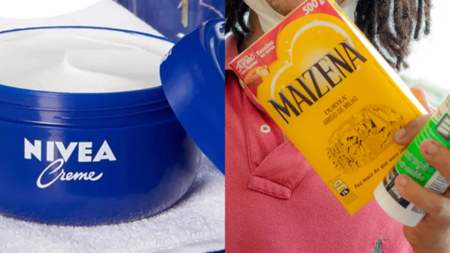 Creme Nivea da latinha azul com maisena: mistura caseira chama atenção por prometer pele macia e menos brilho, mas dermatologistas alertam para cuidados 