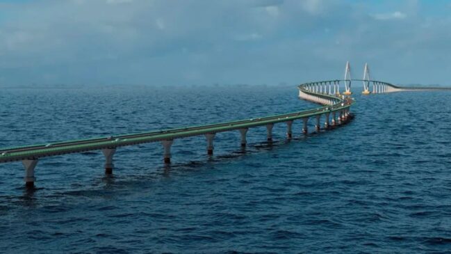 Maior ponte da América Latina tem aporte de R$ 3 bilhões, plataforma inédita no mar e promessa de reduzir viagem de uma hora para 15 minutos (3)