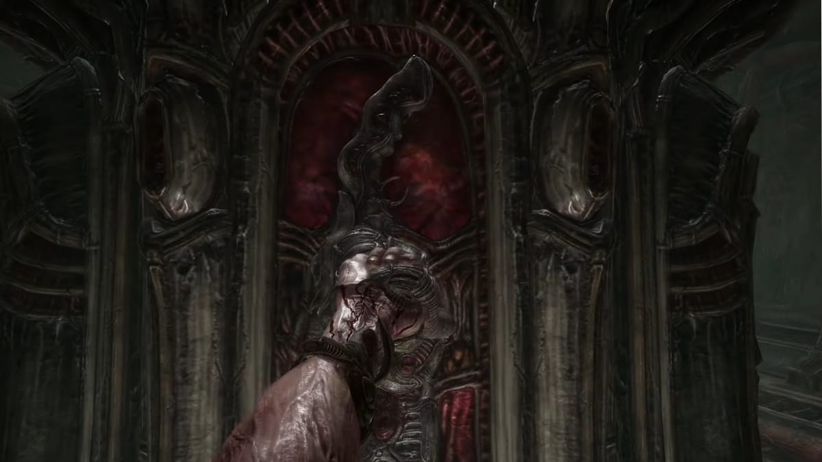 Scorn aposta em cenários perturbadores e criaturas grotescas para criar uma experiência de terror (Reprodução: PLaystation)