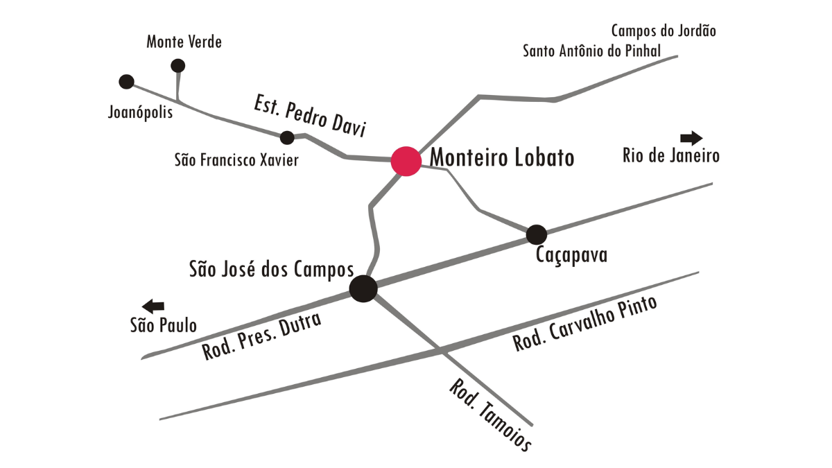 Mapa da região (Imagem: Prefeitura de Monteiro Lobato)
