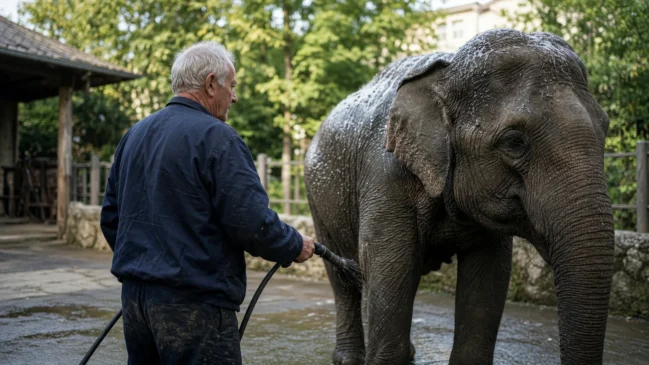 Aos 70 anos, tratador aposentado continua morando dentro de zoológico na Alemanha; há mais de 50 anos ele cuida de elefantes e não quer ir embora