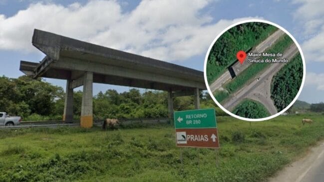 ‘Maior mesa de sinuca do mundo’_ viaduto construído pela metade está abandonado há 15 anos e estrutura inacabada vira atração turística no Google Maps (10)