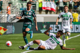 Giovani, durante partida entre Palmeiras e Guarani, no Allianz Parque, neste domingo