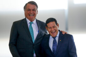 O presidente Jair Bolsonaro (PL) e seu vice Hamilton Mourão (Republicanos)