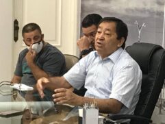 Aprígio durante coletiva de imprensa na tarde desta sexta-feira (11) em Taboão da Serra