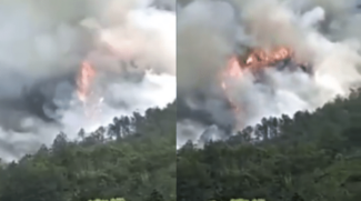 Vídeo mostra fogo no local da queda de avião na China