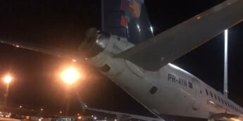 Avião da Azul, danificado