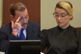 Johnny Depp e Amber Heard em julgamento