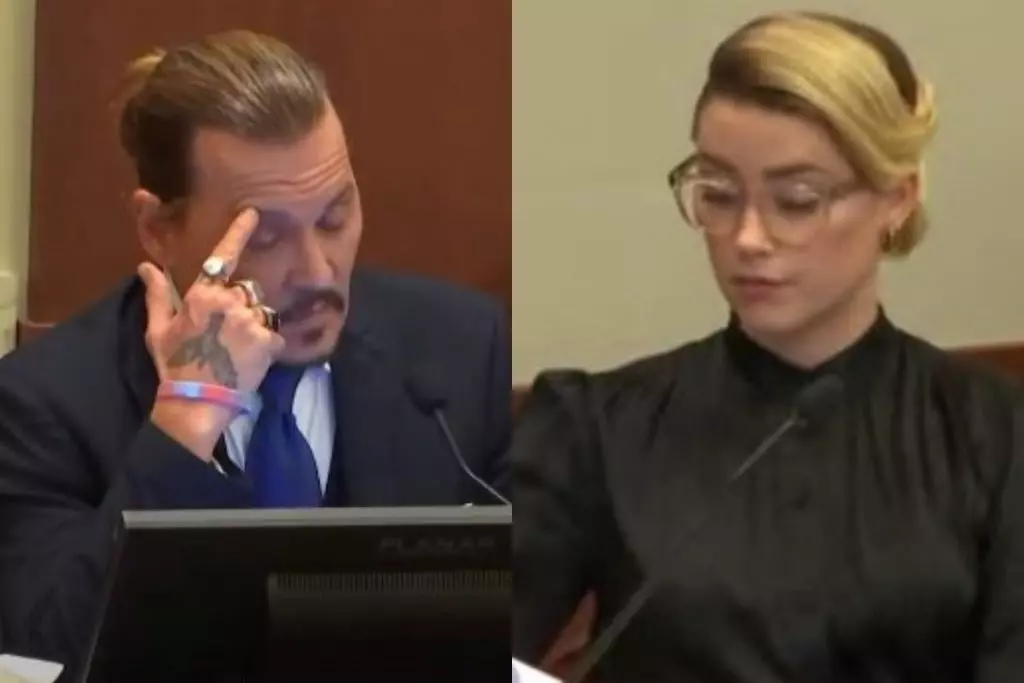 Johnny Depp e Amber Heard em julgamento