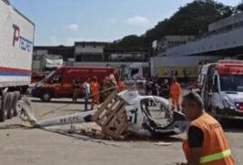 Helicóptero cai em Contagem, na Grande BH