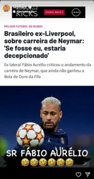 Craque responde críticas em seu stories da rede social