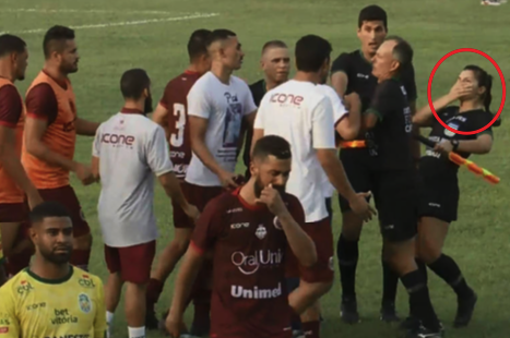 Vídeo mostra a agressão sofrida pela assistente de arbitragem