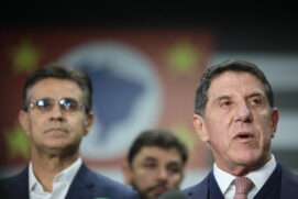 Rodrigo Garcia (PSDB) e David Uip que vai trabalhar na secretaria de Ciência, Pesquisa e Desenvolvimento em Saúde
