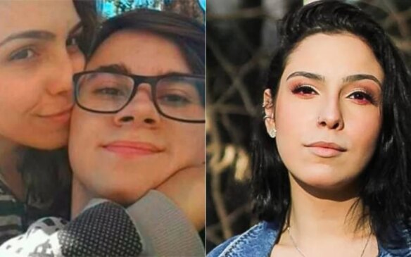 Isabela ao lado de Rafael durante o namoro, e a jovem nos dias atuais