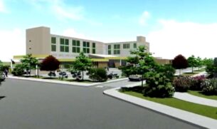 Maquete do projeto Hospital Municipal de Ubatuba desenvolvida pela gestão anterior do Executivo Municipal