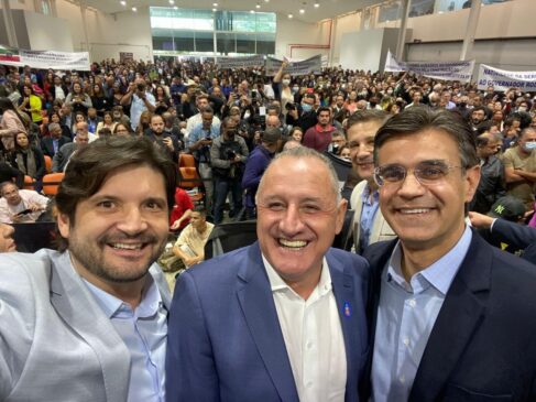 O prefeito de Igaratá, Elzo de Souza (PL), no evento 'Governo na área'