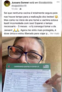 Jussara Sonner exibiu nas redes sociais cartão que comprova a terceira dose da vacina tomada por ela em Guarulhos, na Grande SP.