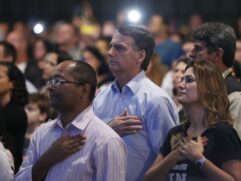 Bolsonaro e a primeira dama na Igreja Batista Atitude