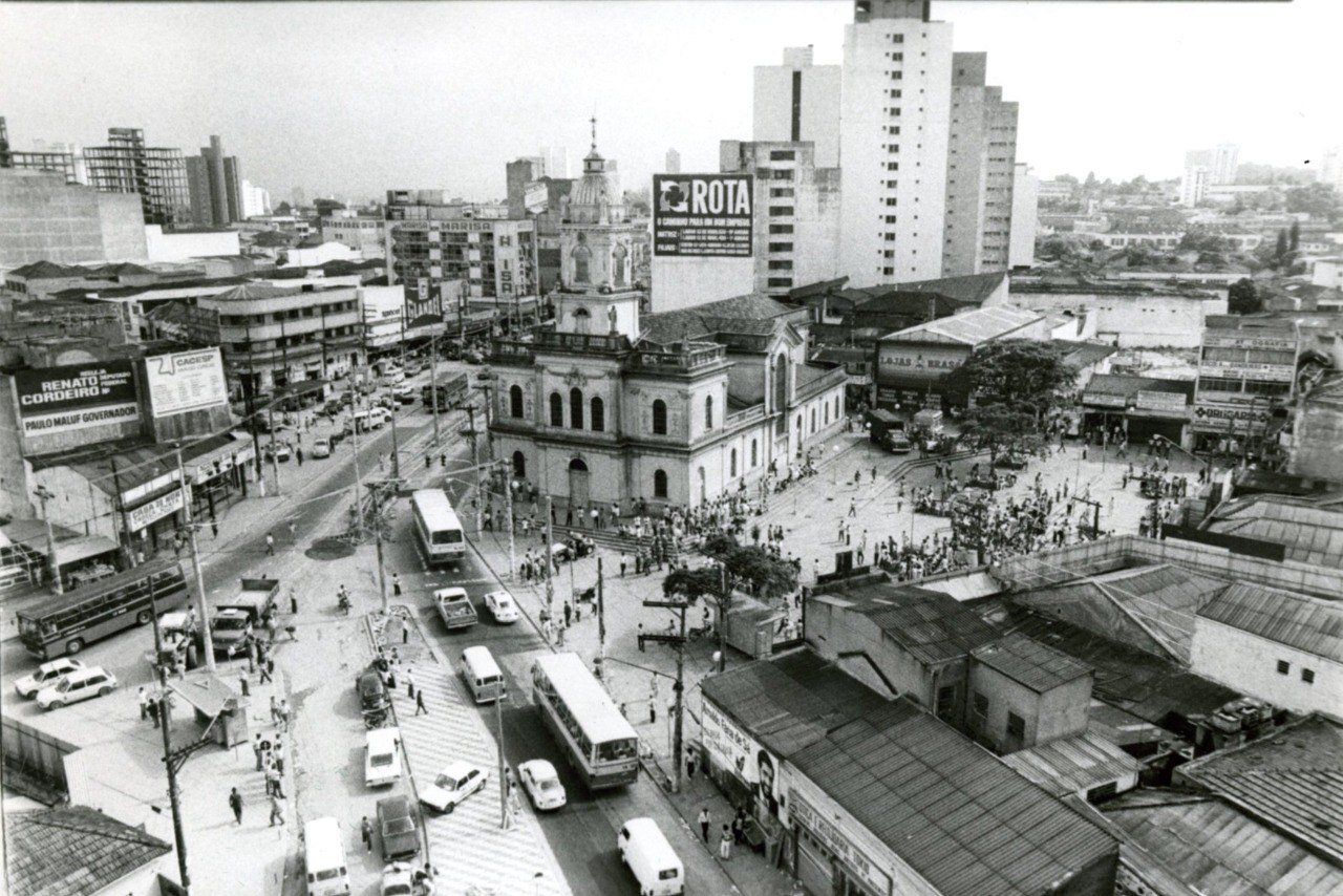 Vista do Largo 13 de Maio, no bairro de Santo Amaro, em São Paulo, em 1986 Alexandre Tokitaka Folhapress