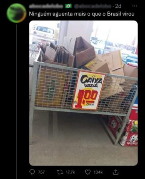 Post da venda de caixas de papelão vazias