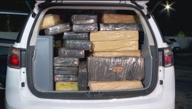 Polícia apreende meia tonelada de maconha em garagem de ônibus na capital