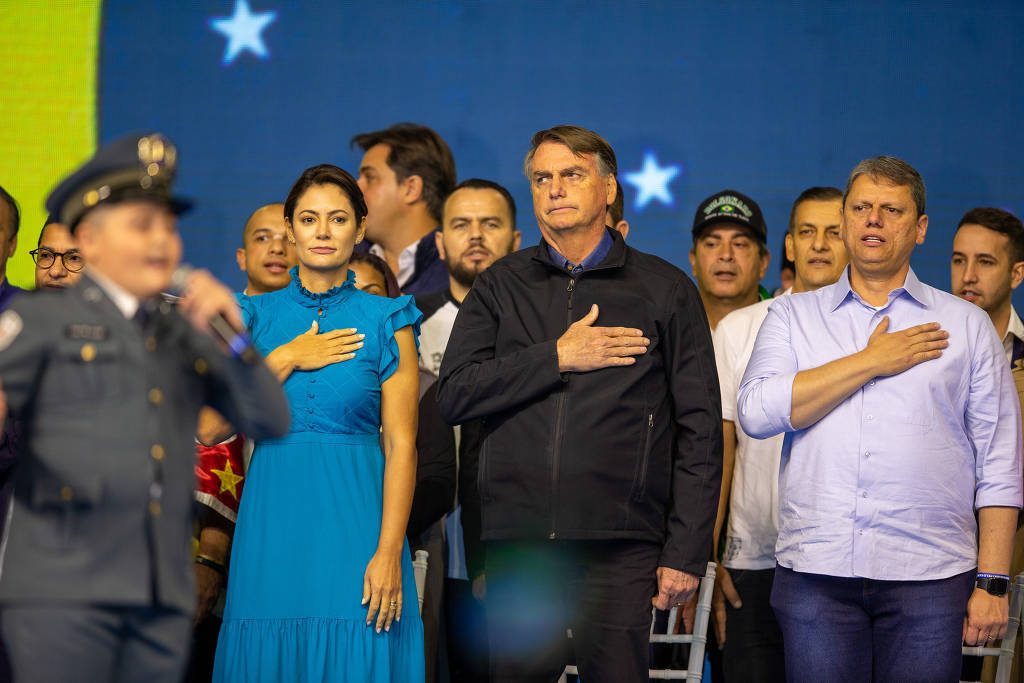 Neste sábado, Bolsonaro discursou na convenção que confirmou a candidatura de Tarcísio de Freitas ao Governo de São Paulo
