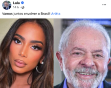 O petista fez um post em sua rede social comemorando o apoio da cantora