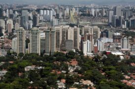 Vista aérea do bairro do Brooklin, na zona sul de São Paulo