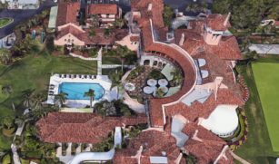 Vista aérea de parte da mansão Mar-a-Lago, na Florida, pertencente a Donald Trump